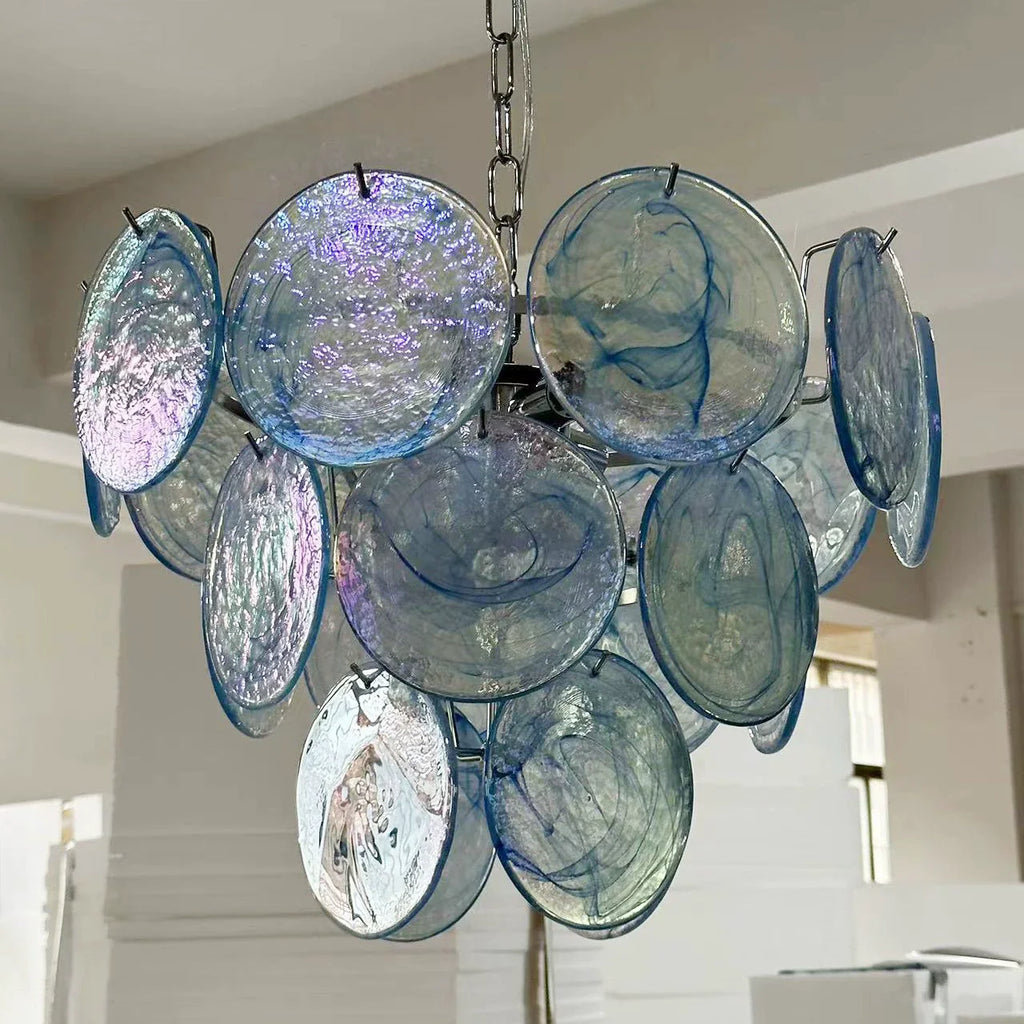 Classic French Floral Iron and Glass Chandelier for Elegant Living Room