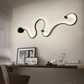 Sleek Silver Aluminum Snake Shaped LED Wall Sconce for Modern Decor