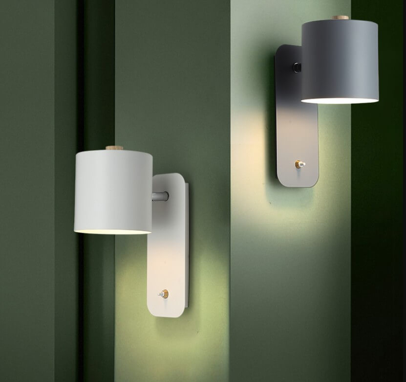 Nordic Rotatable Cylinder Wall Sconce Light in Elegant White Finish