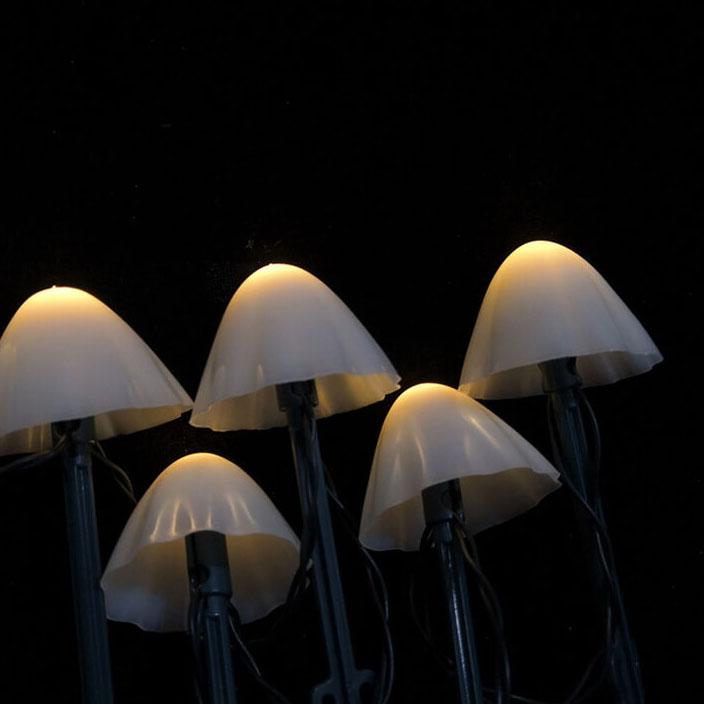 Colorful Contemporary Solar LED Mushroom String Lights for Outdoor Spaces