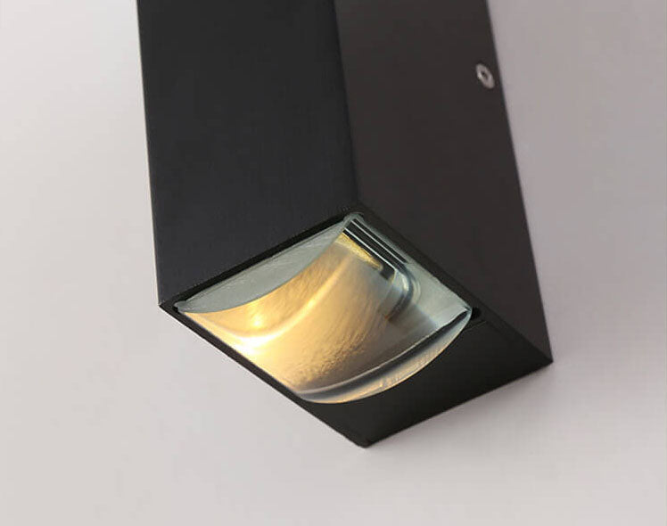 Sleek Black Aluminum Rectangular LED Outdoor Wall Sconce for Patios