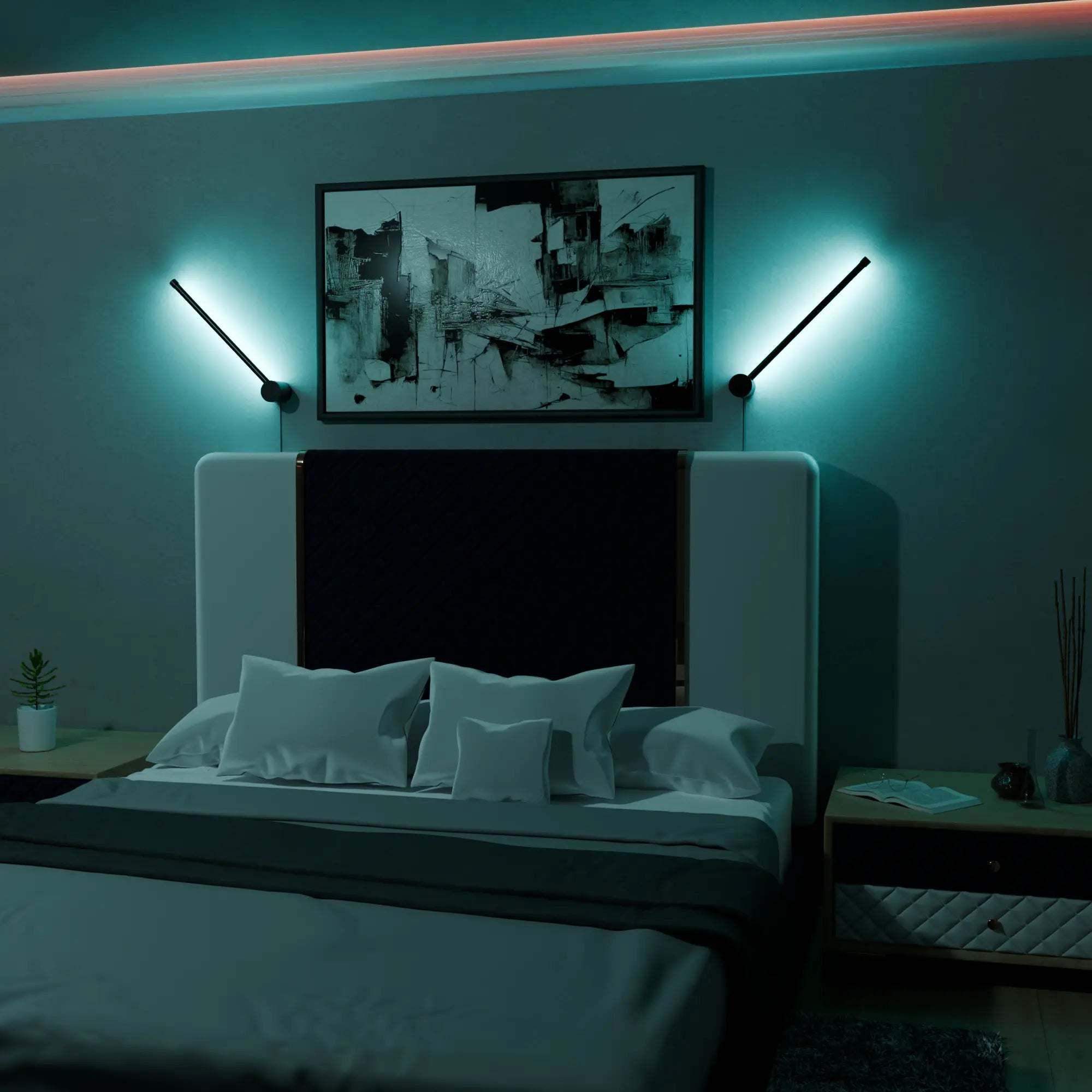 Elegant Black Metal Wall Lamp for Contemporary Living Room Decor