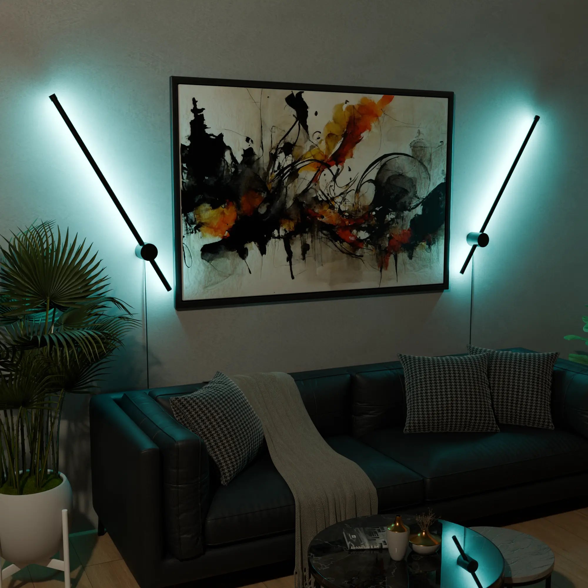 Elegant Black Metal Wall Lamp for Contemporary Living Room Decor