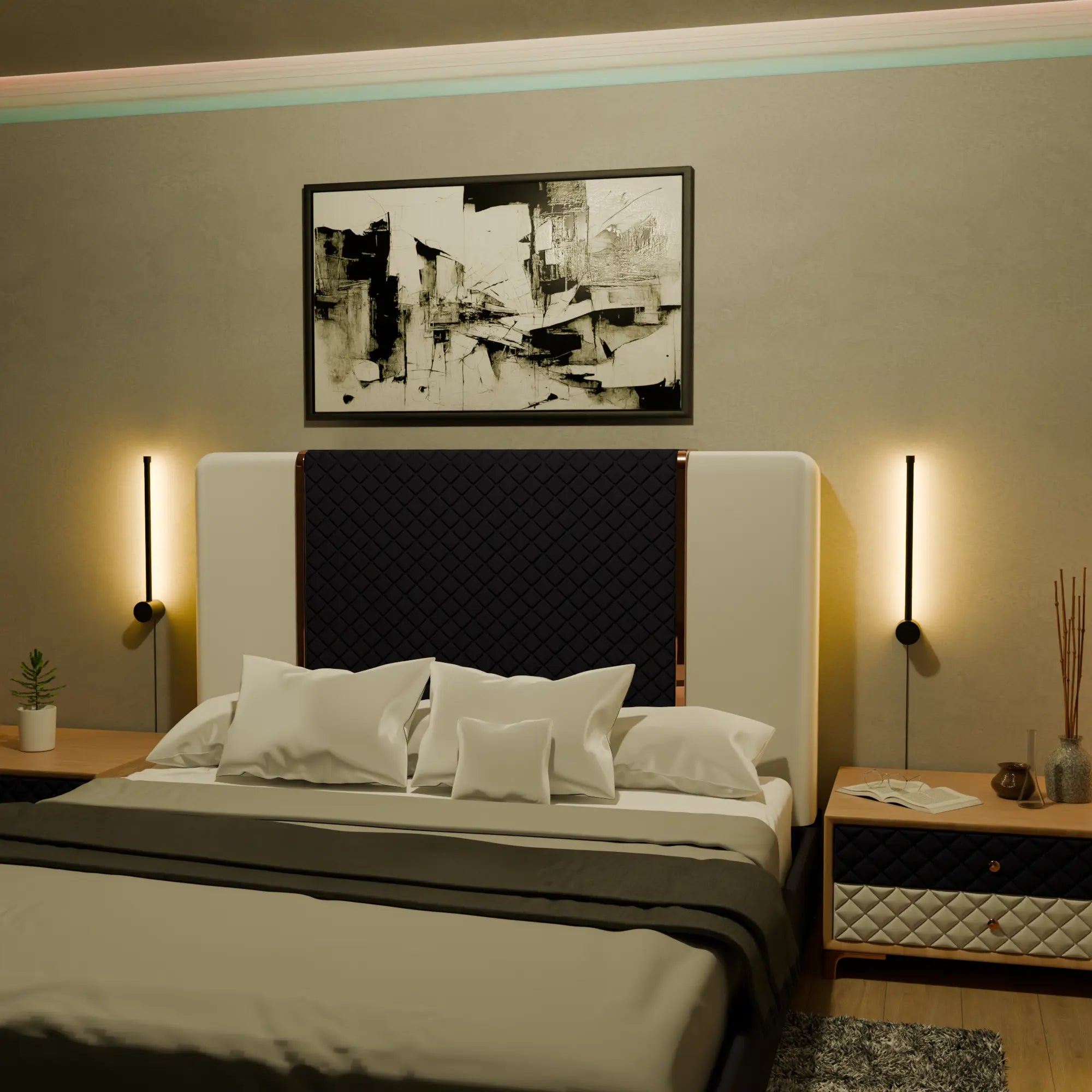 Elegant Black Metal Wall Lamp for Contemporary Living Room Decor