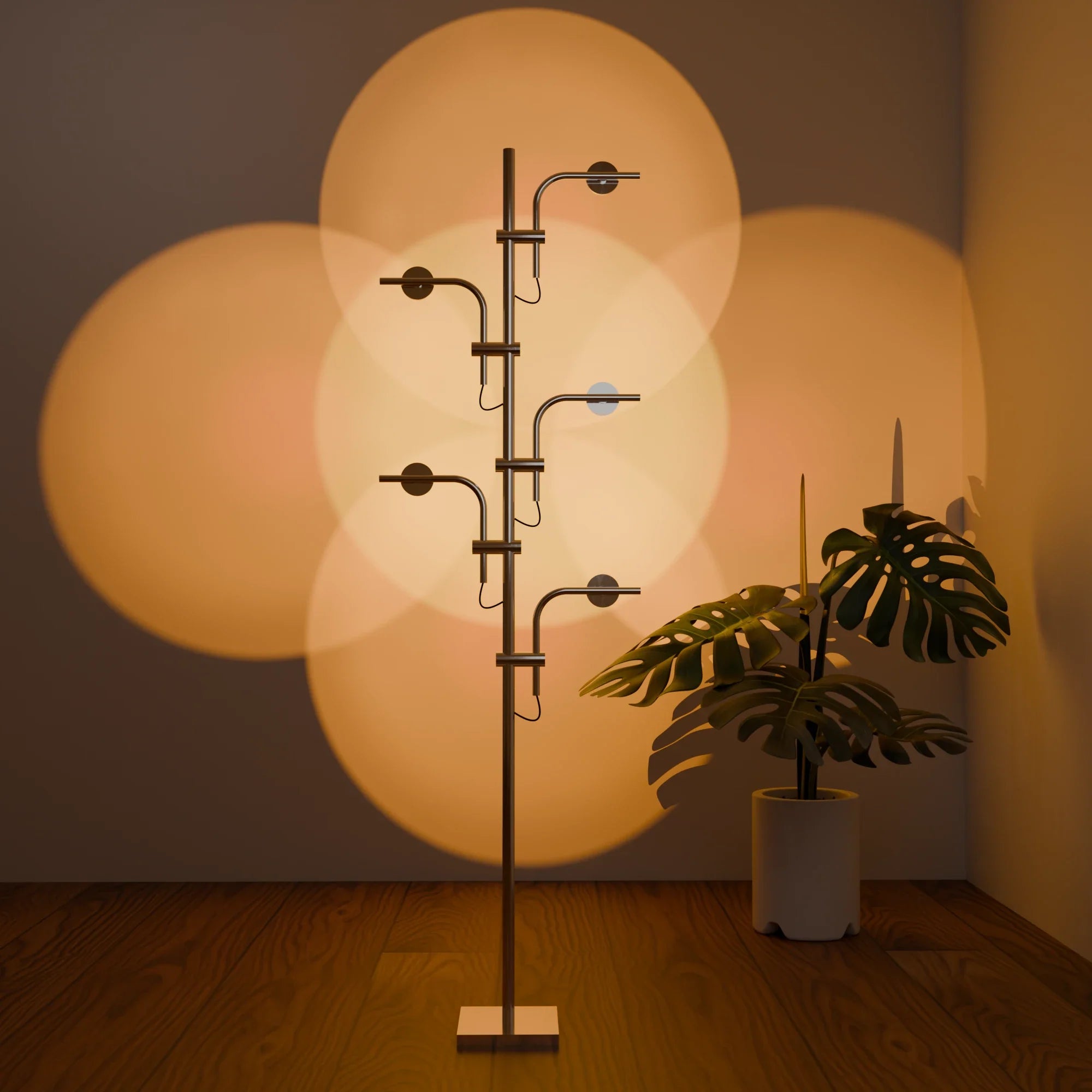 Modern Black Phoenix Floor Lamp with Metal Base for Living Room Decor