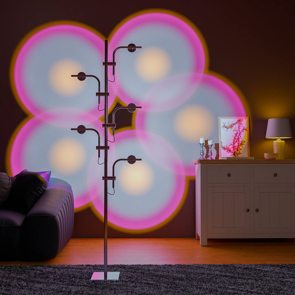 Elegant Black Brass Floor Lamp with Adjustable Shade for Living Room