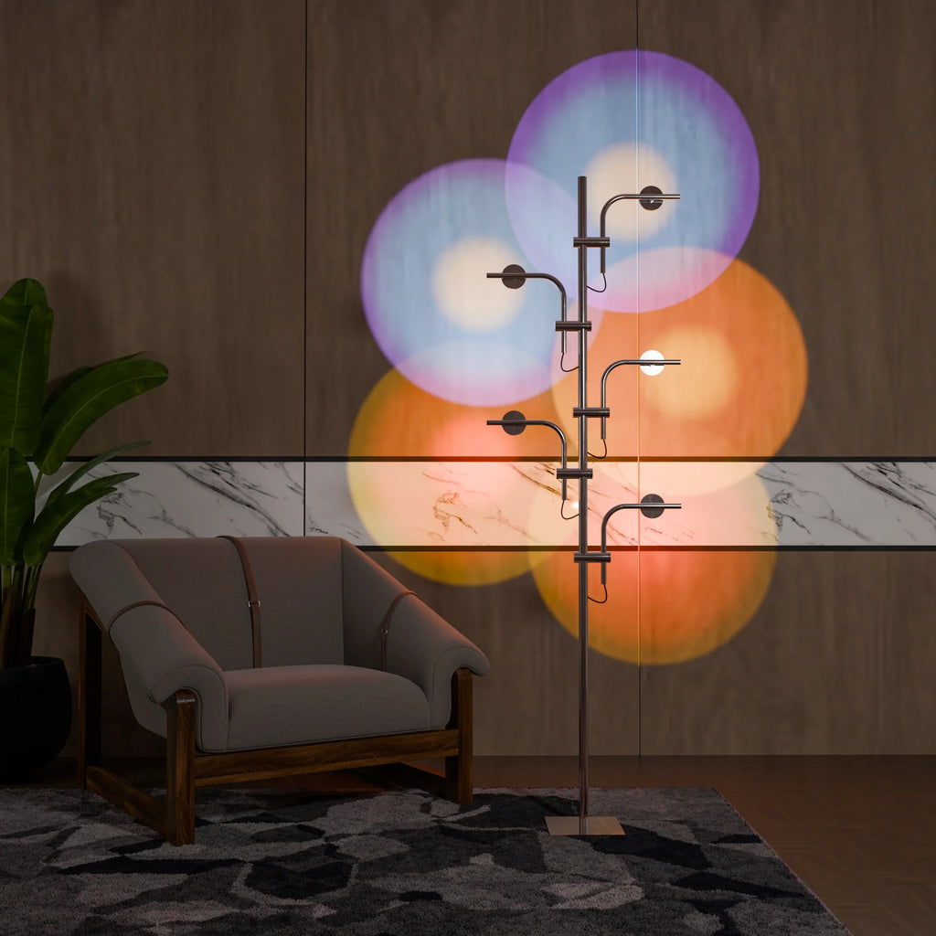 Modern Black Phoenix Floor Lamp with Metal Base for Living Room Decor