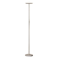 Modern Brass Uplight Floor Lamp with White Shade for Cozy Reading Nook