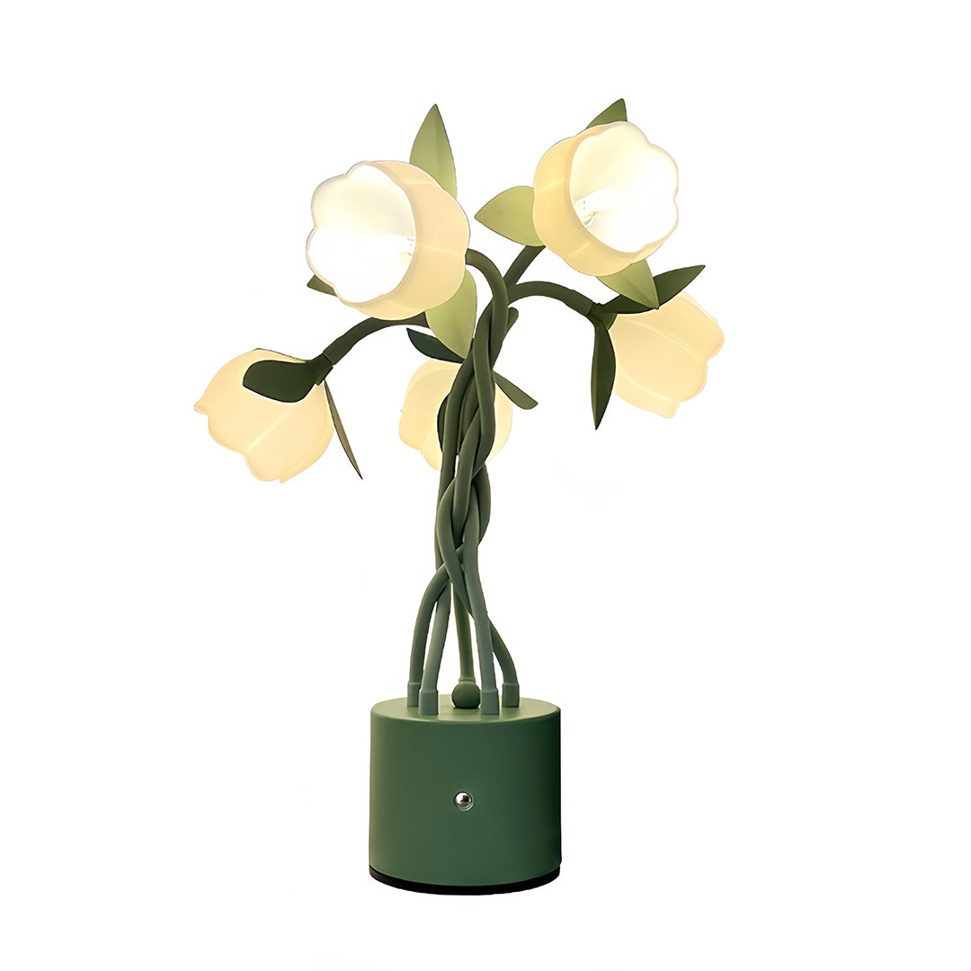 Vintage Green Artistic Table Lamps with Flexible Stems for Desk & Living Room