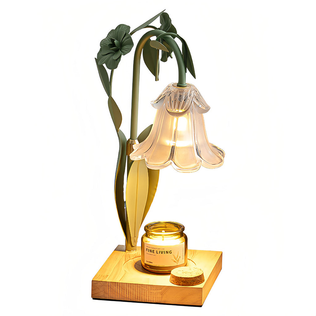 Elegant Fireless Melt Table Lamp with Scented Flower Design for Bedroom