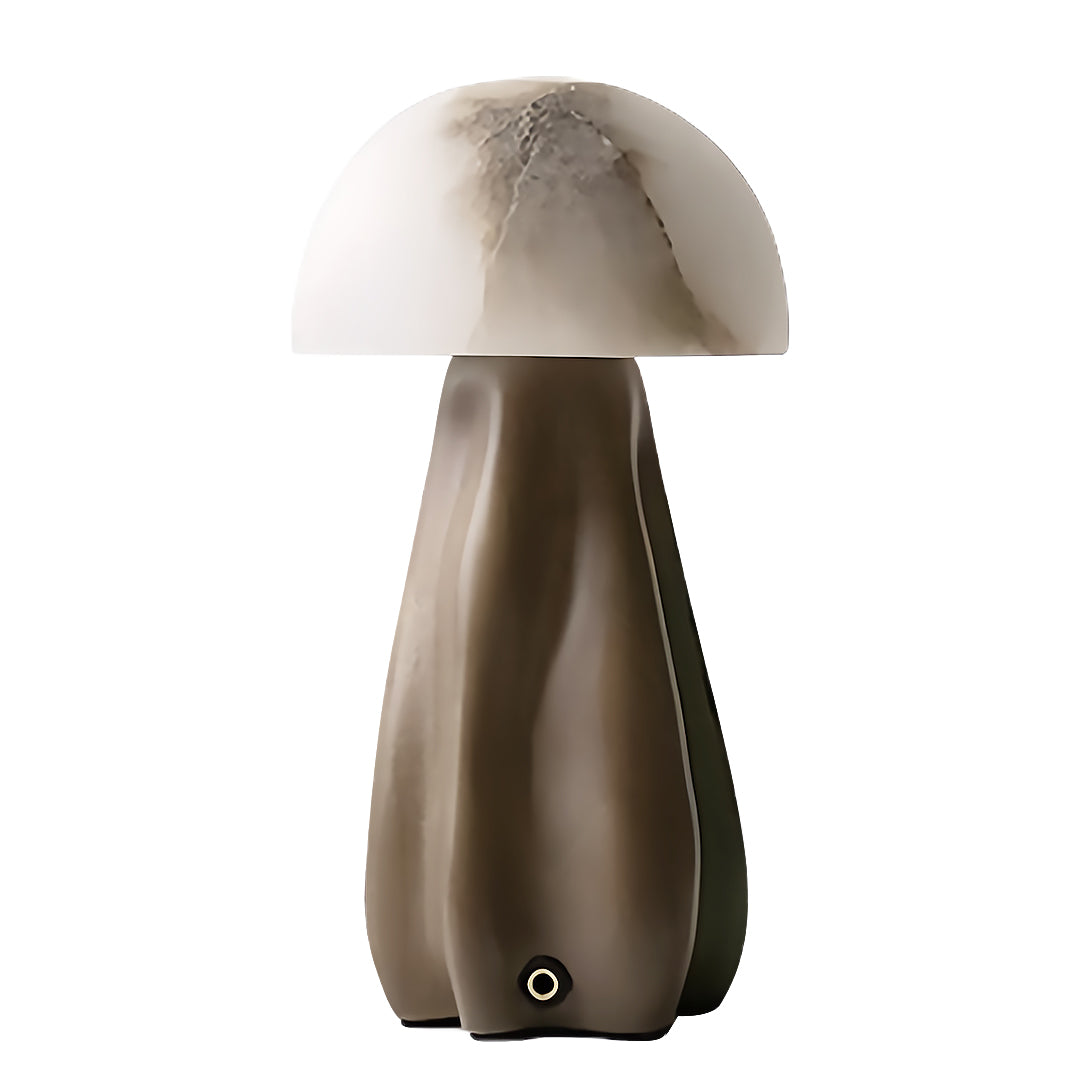 Nordic Style LED Mushroom Table Lamp in White Resin for Cozy Interiors