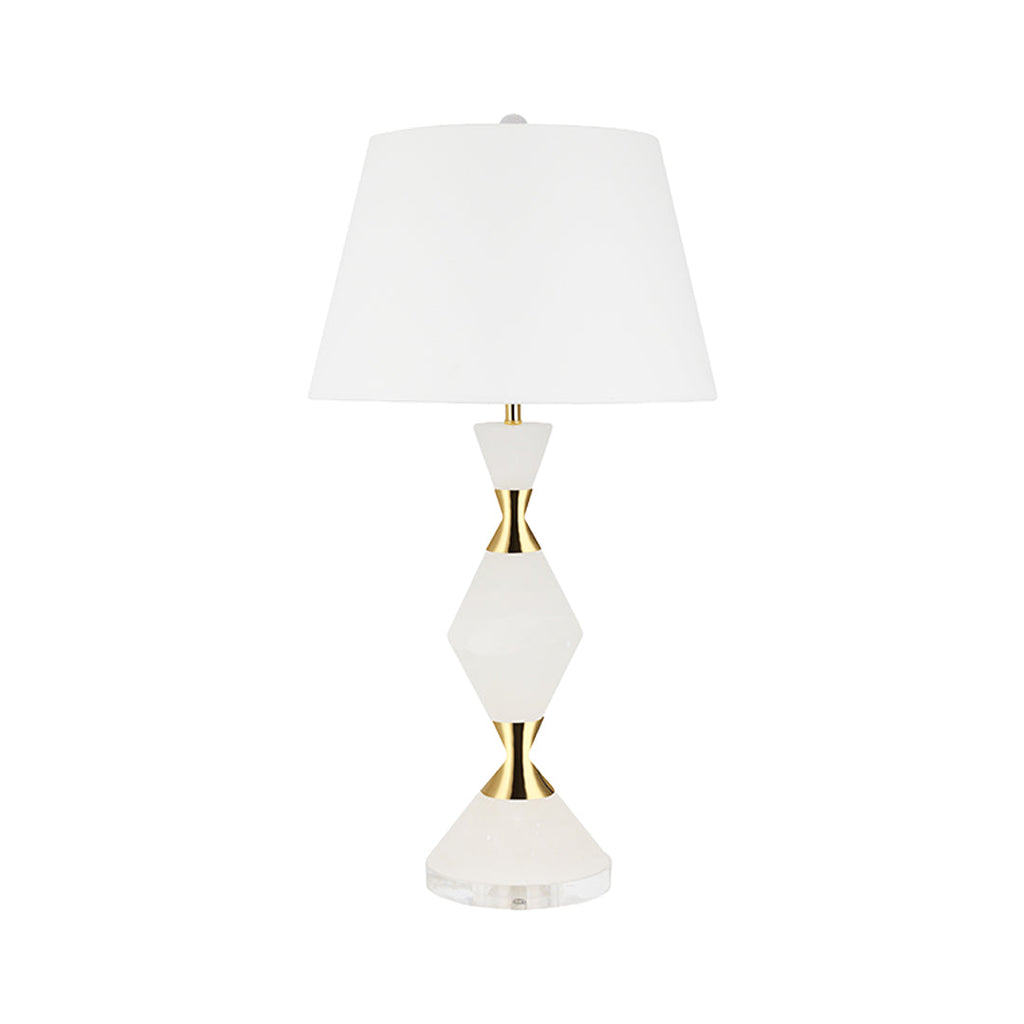 Elegant White Modern Table Lamps with Gold Accents for Living Room Decor