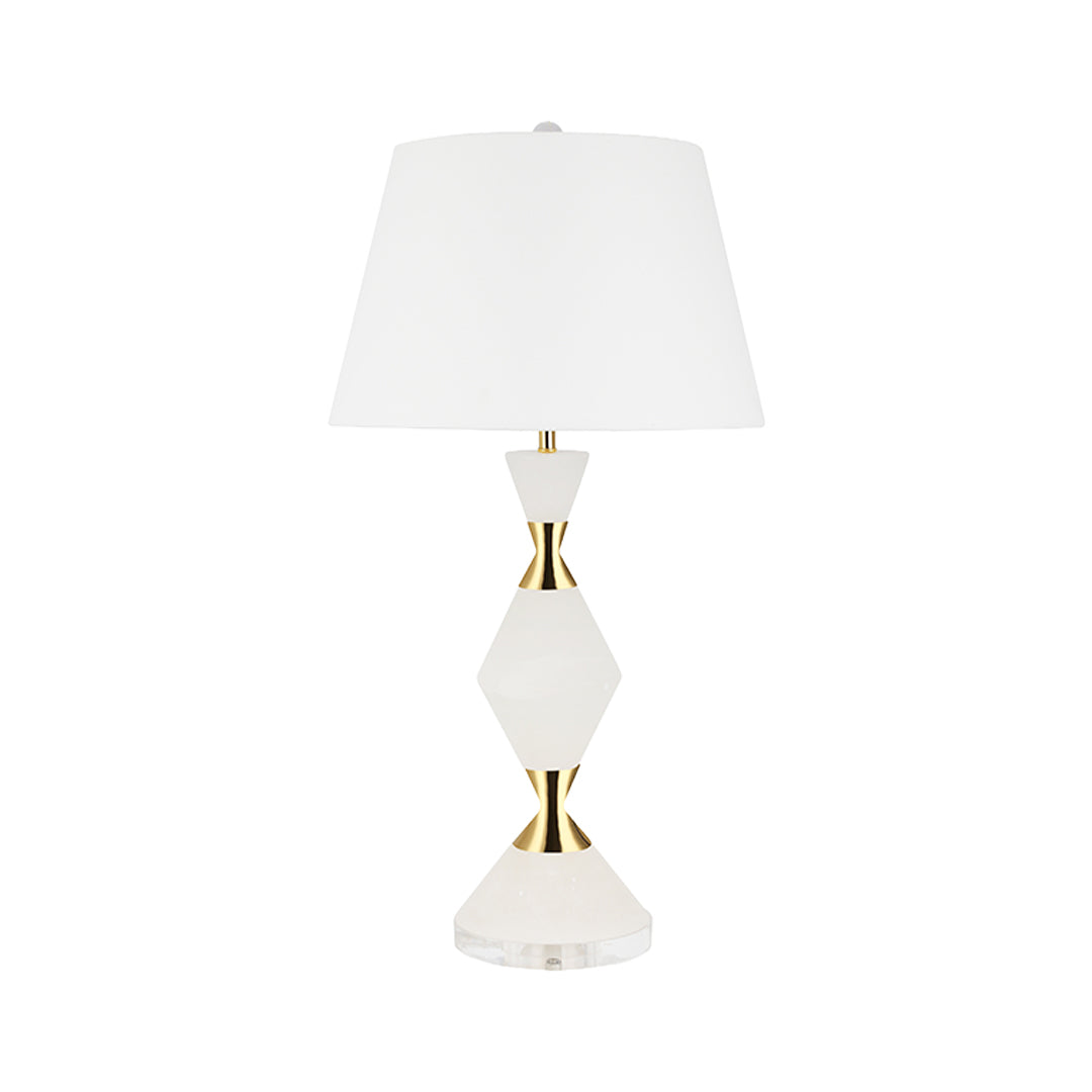 Elegant White Modern Table Lamps with Gold Accents for Living Room Decor