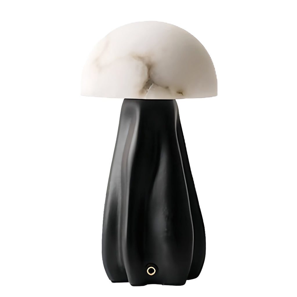 Nordic Style LED Mushroom Table Lamp in White Resin for Cozy Interiors
