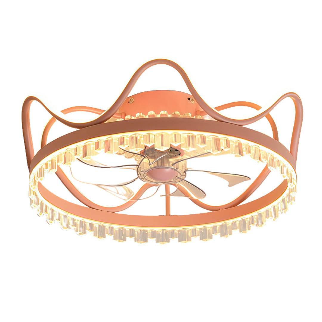 Modern Round LED Ceiling Fan Light with Remote - Adjustable Brightness