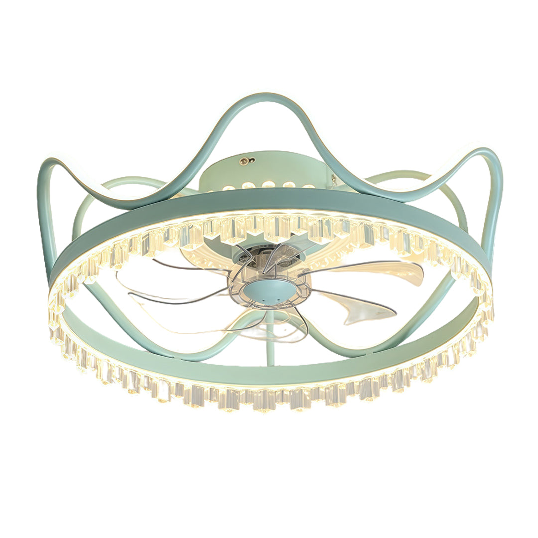 Modern Round LED Ceiling Fan Light with Remote - Adjustable Brightness
