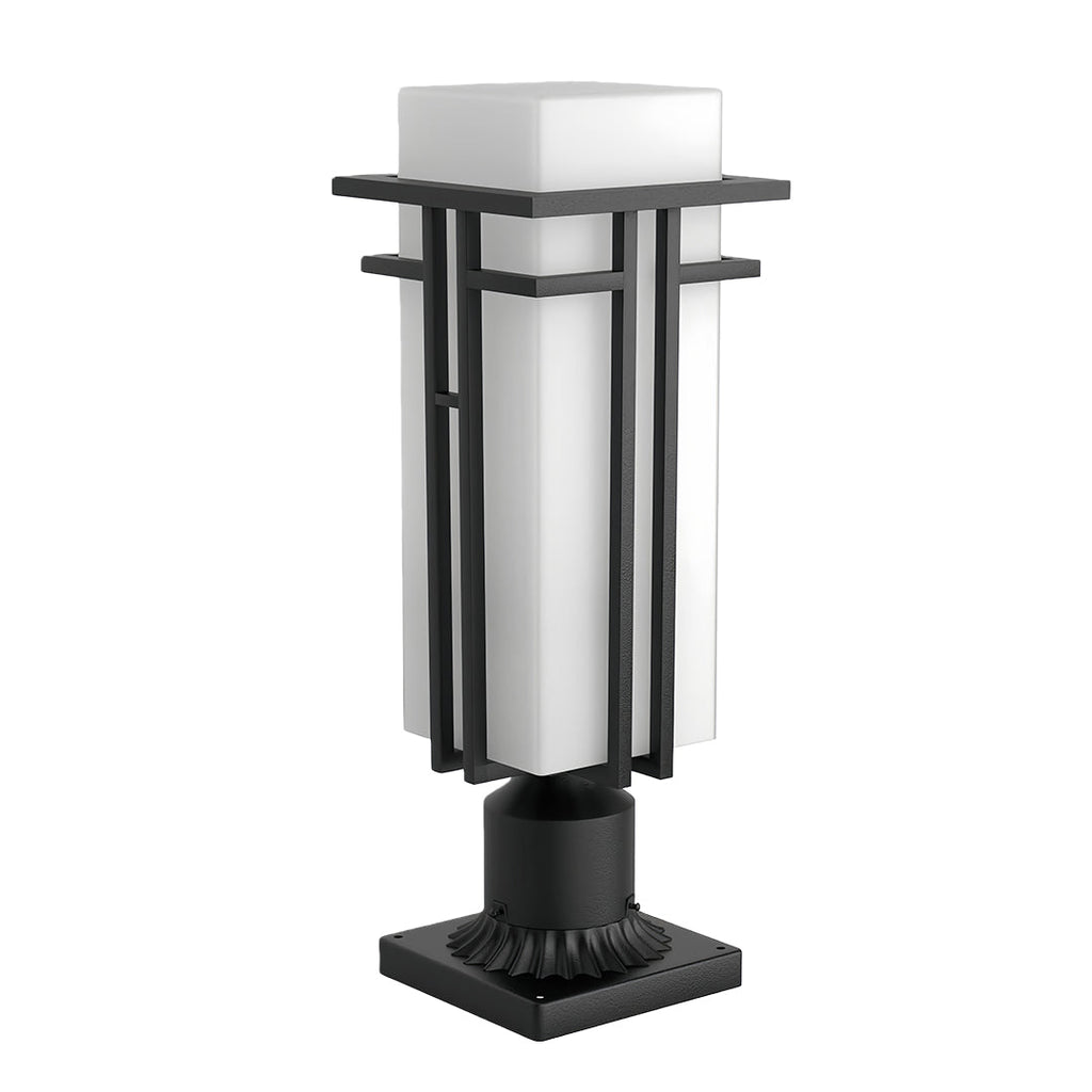 Black Retro Aluminum Frosted Glass Path Lights for Outdoor Lighting