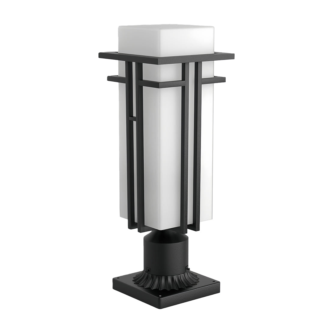 Black Retro Aluminum Frosted Glass Path Lights for Outdoor Lighting