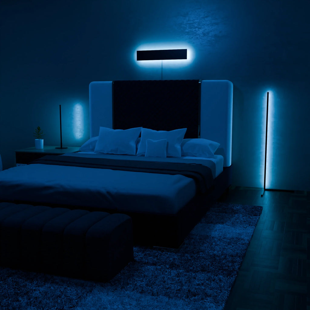 Modern LED Smart Wall Lamp - Adjustable Color, Stylish White Design for Living Room