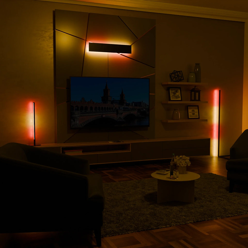 Modern LED Smart Wall Lamp - Adjustable Color, Stylish White Design for Living Room