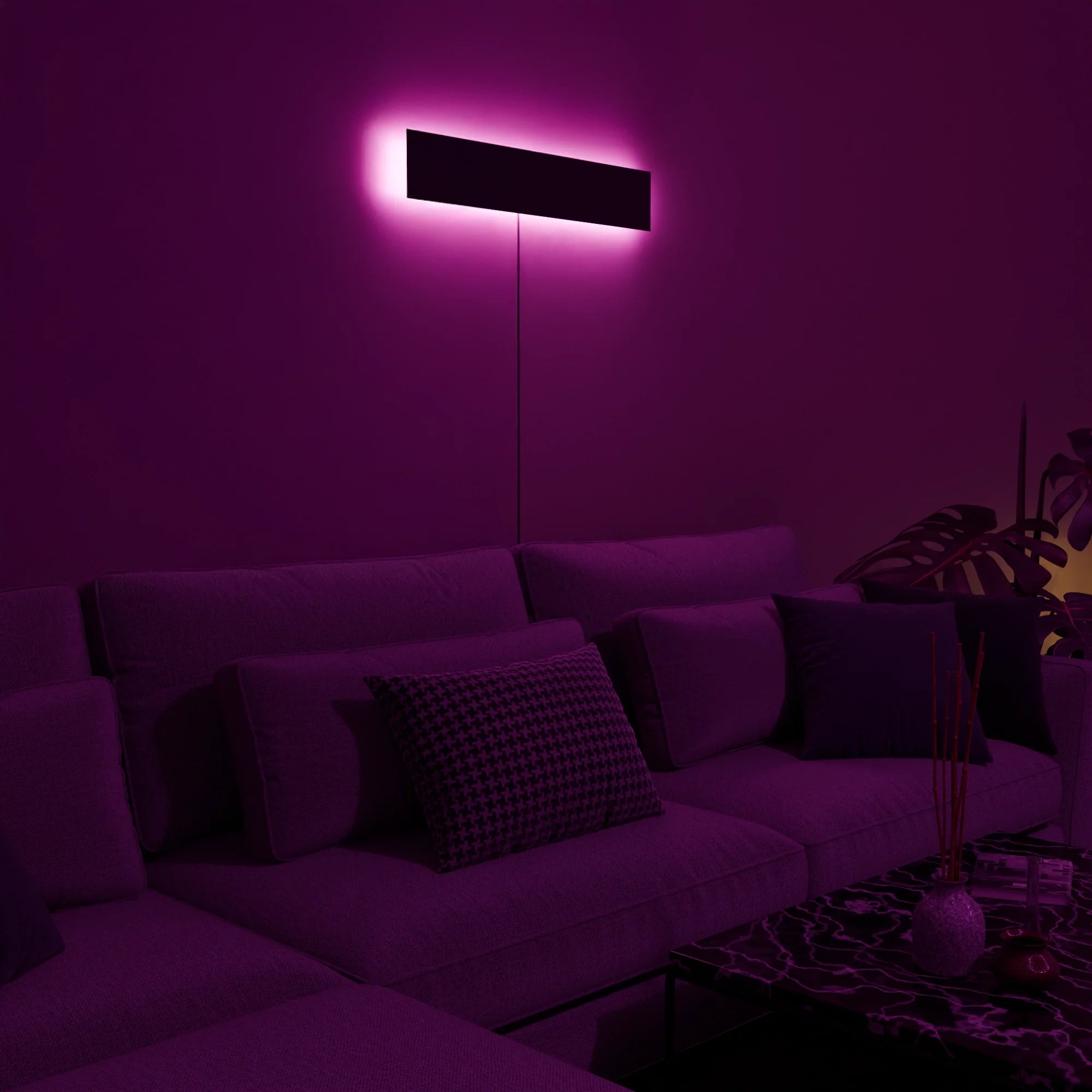 Modern LED Smart Wall Lamp - Adjustable Color, Stylish White Design for Living Room