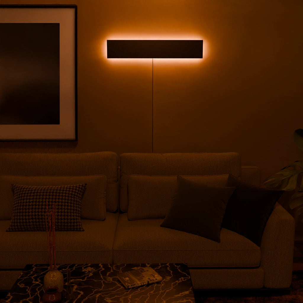 Modern LED Smart Wall Lamp - Adjustable Color, Stylish White Design for Living Room