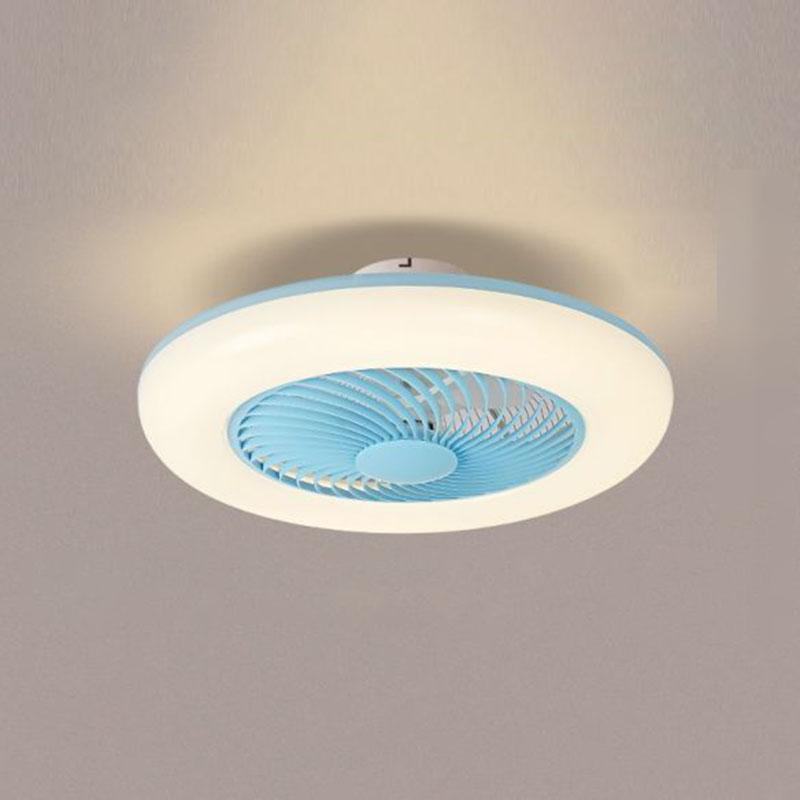 Contemporary White Bladeless Ceiling Fan with LED Lights for Home Décor