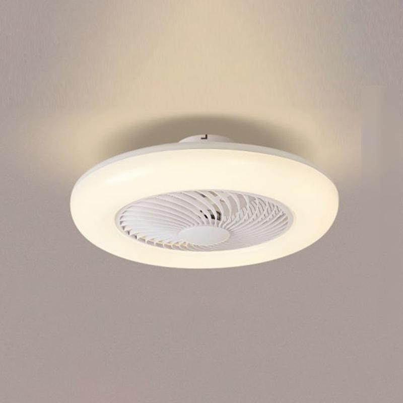 Contemporary White Bladeless Ceiling Fan with LED Lights for Home Décor