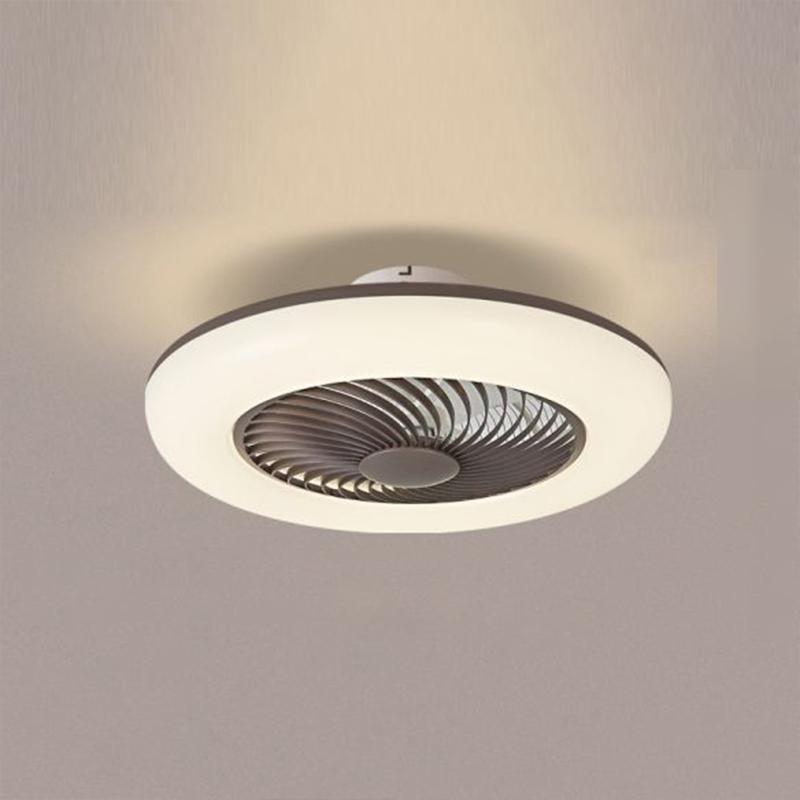 Contemporary White Bladeless Ceiling Fan with LED Lights for Home Décor