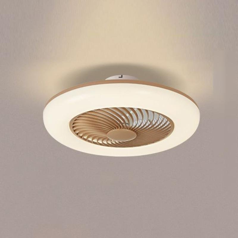 Contemporary White Bladeless Ceiling Fan with LED Lights for Home Décor