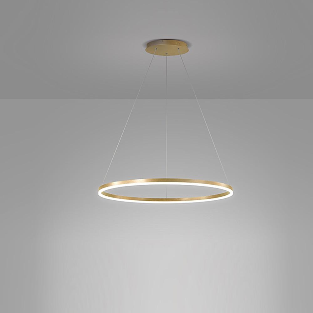 Sleek Black LED Ring Chandelier Fixture in Durable Aluminum for Modern Spaces