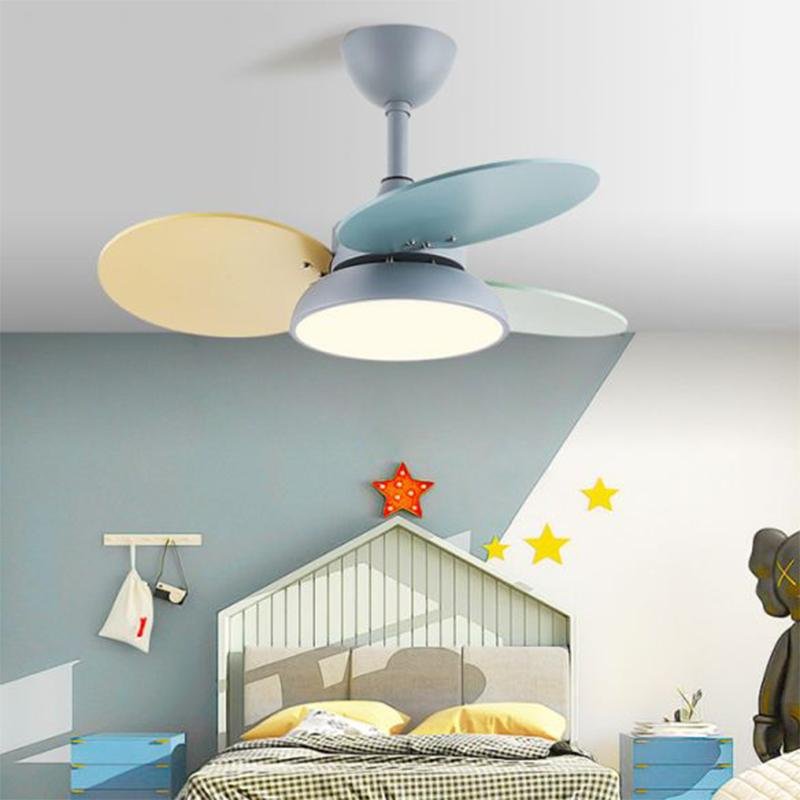 Vibrant Multi-Colored Kids Ceiling Fan Pendant Light for Bedroom Decor