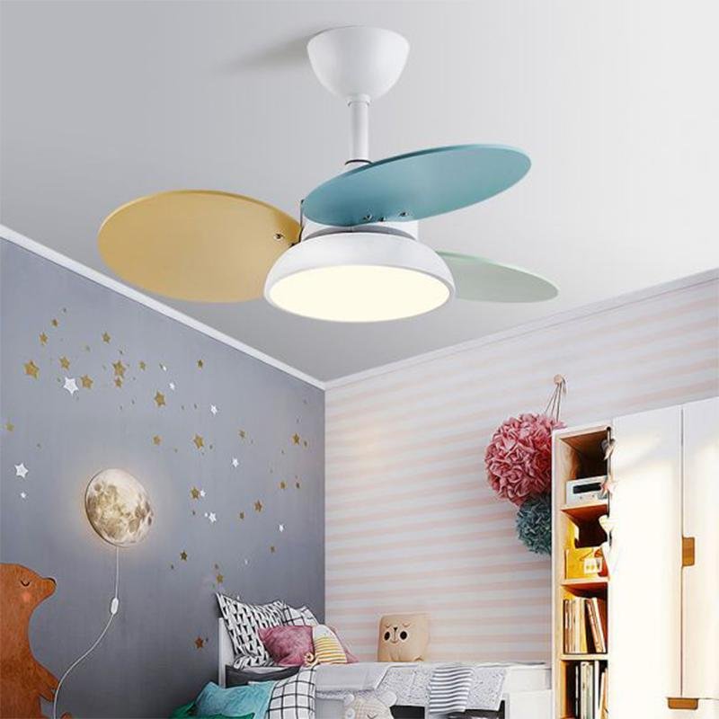 Vibrant Multi-Colored Kids Ceiling Fan Pendant Light for Bedroom Decor