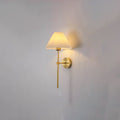 Antique Beige Pleated Fabric Shade Wall Sconce Lamp for Bedroom Decor