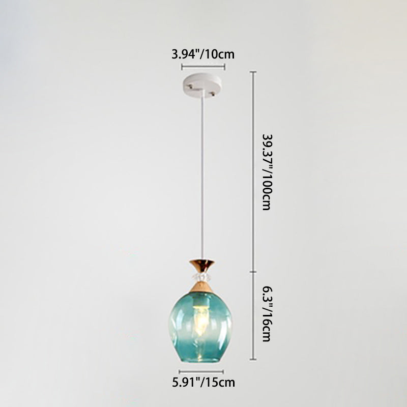 Nordic Gradient Glass Orb 1/3 Light Chandelier for Modern Living Room