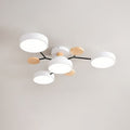 Scandinavian Round LED Semi-Flush Mount Light Fixture for Living Room