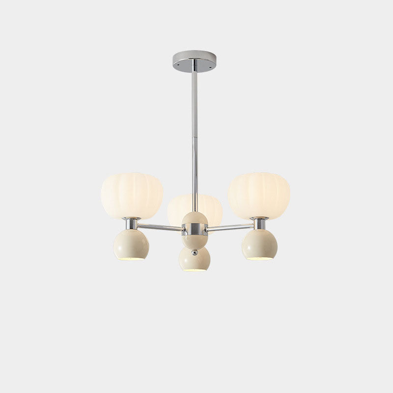 Rustic French Iron Frame Pumpkin Acrylic Chandelier for Living Room