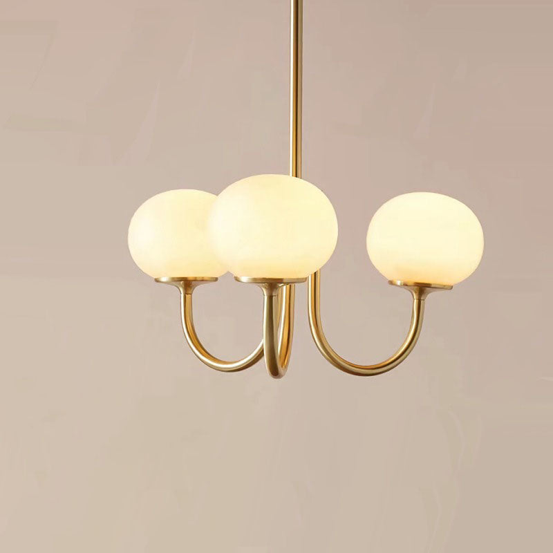 Elegant Traditional French Iron & Glass 3-Light Chandelier for Living Room