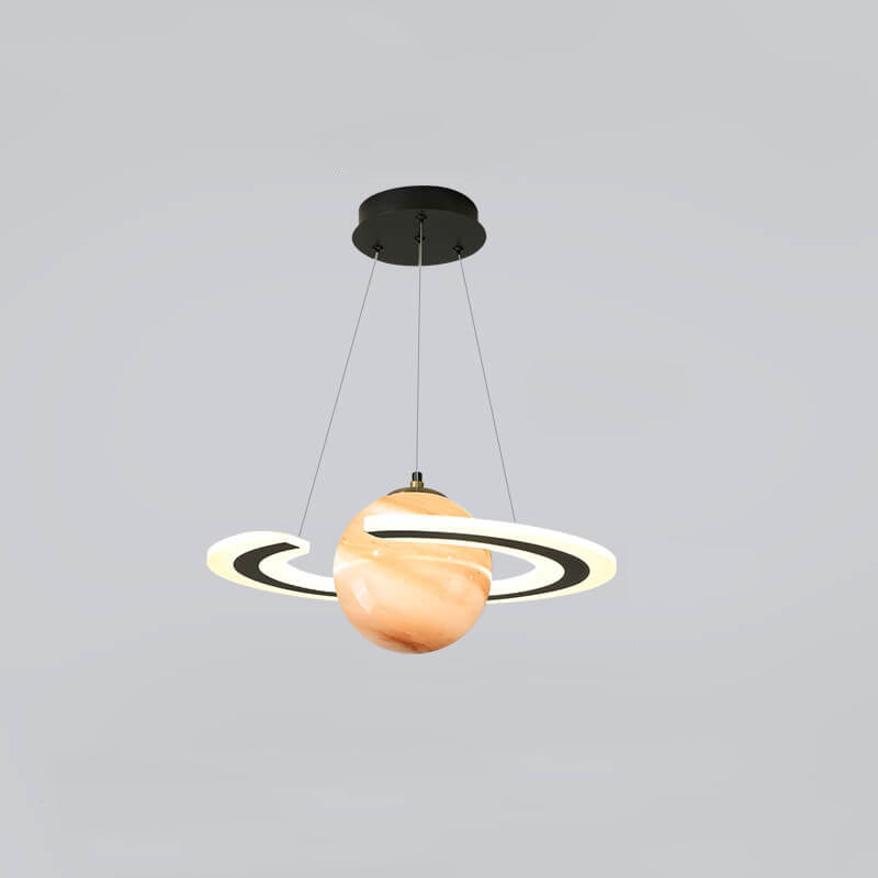 Contemporary Kids Planet Circle LED Chandelier for Playroom or Bedroom