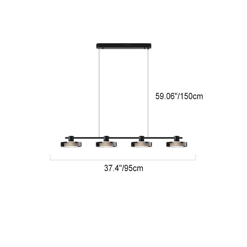 Nordic Black Stainless Steel LED Island Chandelier for Kitchen Decor