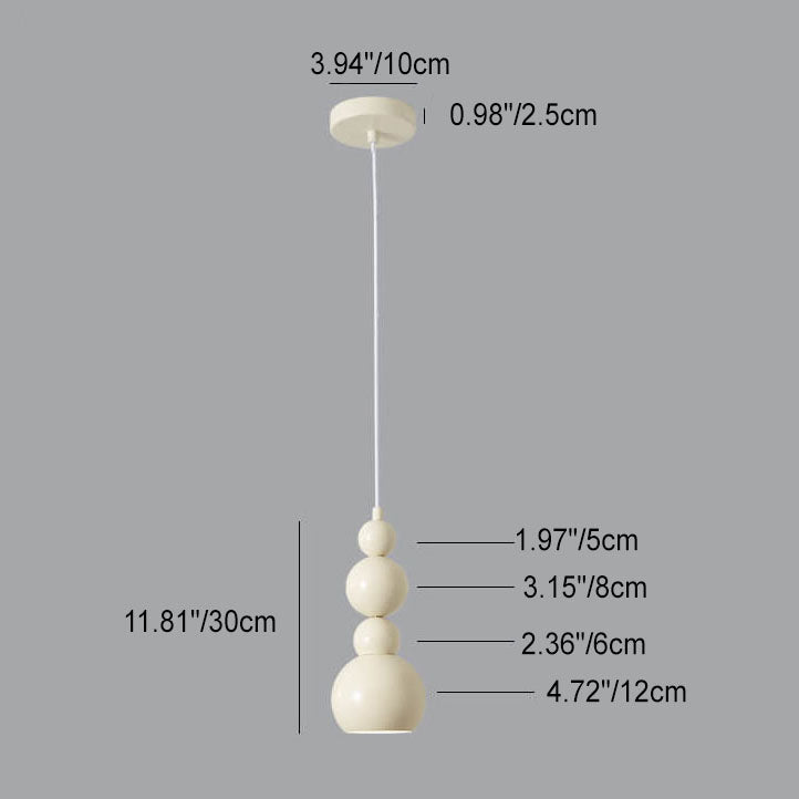 Elegant Cream Iron Gourd Chandelier Skewers for Dining Room Lighting