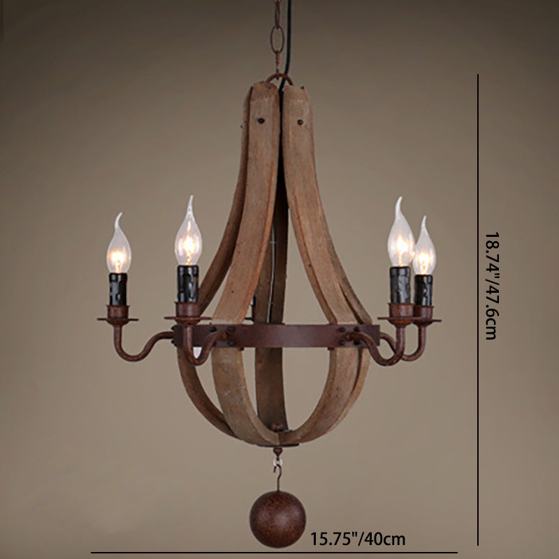 Rustic Wooden Branch Chandelier Candle Holder for Living Room Decor