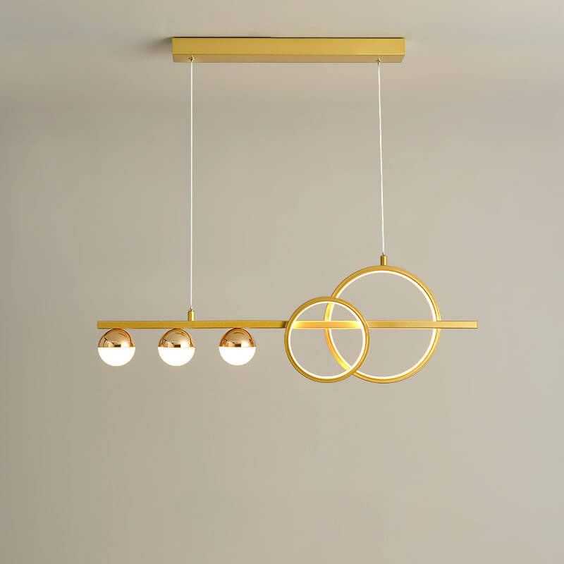 Sleek Silver LED Round Globe Chandelier Pendant Light for Kitchen Island