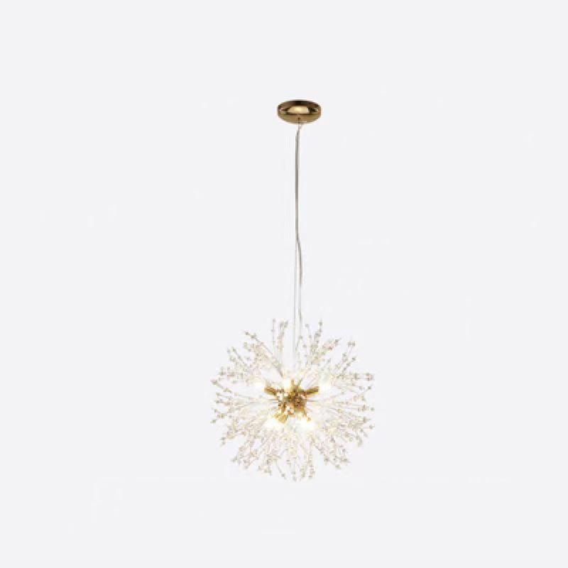 Scandinavian Style Dandelion Crystal Chandelier for Bedroom Lighting