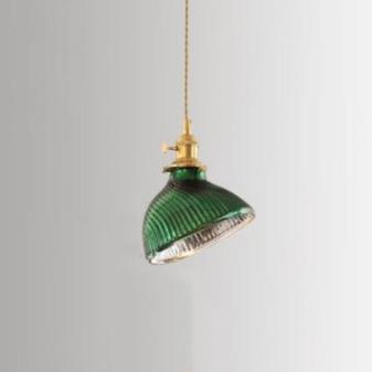 Vintage Green Brass Glass Chandelier Pendant Light for Kitchen Island