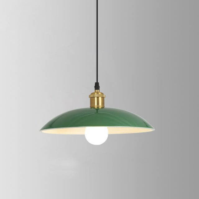 Vintage Green Iron Cone Pendant Light for Industrial-Style Entryway