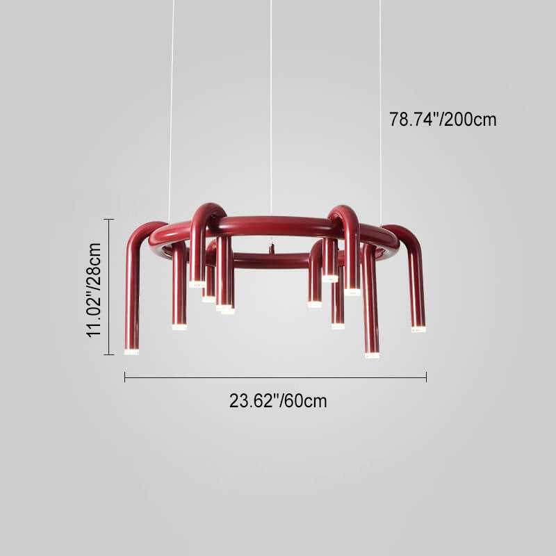 Modern Geometric Iron LED Chandelier for Stylish Living Room Decor