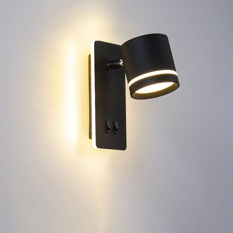 Rustic Black Iron Rotatable LED Square Wall Sconce for Living Room & Bedroom