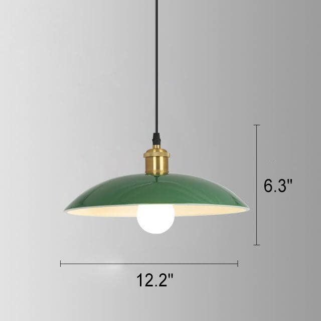 Vintage Green Iron Cone Pendant Light for Industrial-Style Entryway