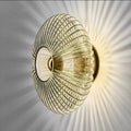 Nordic Iron & Glass Round Disc Wall Sconce Lamp for Modern Living Room